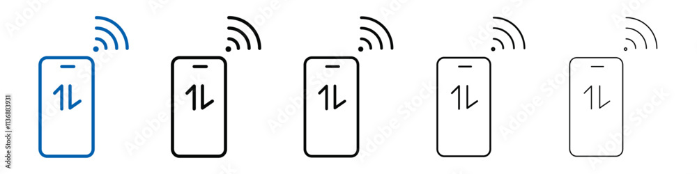 Aufkleber mobile internet icon outline vector logo for web ui