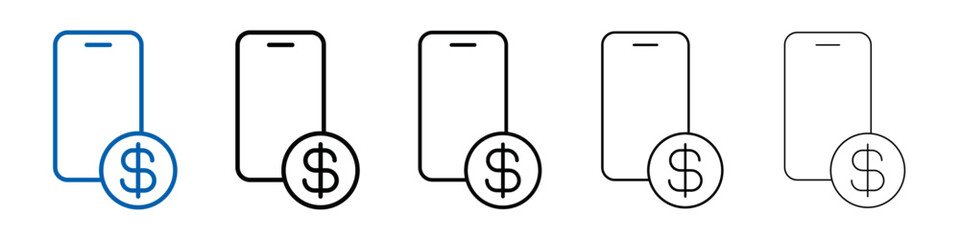 mobile payment icon Outline vector logo for web ui