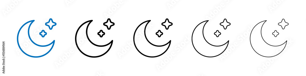 Poster Moon icon Outline vector logo for web ui