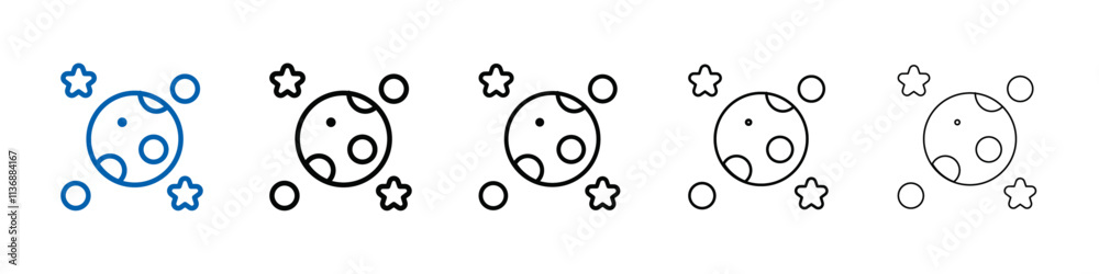 Poster Moon and stars icon Outline vector logo for web ui