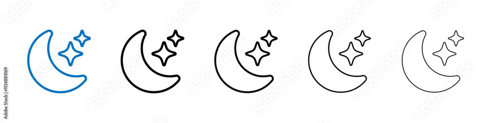 Poster Moon icon Outline vector logo for web ui