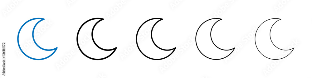 Aufkleber moon icon outline vector logo for web ui