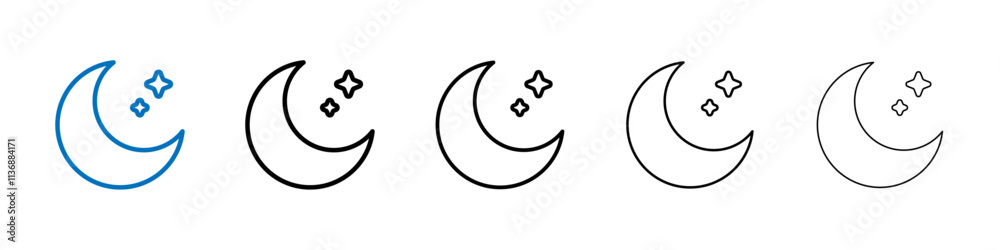 Poster Moon icon Outline vector logo for web ui