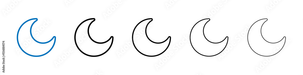 Aufkleber moon icon outline vector logo for web ui