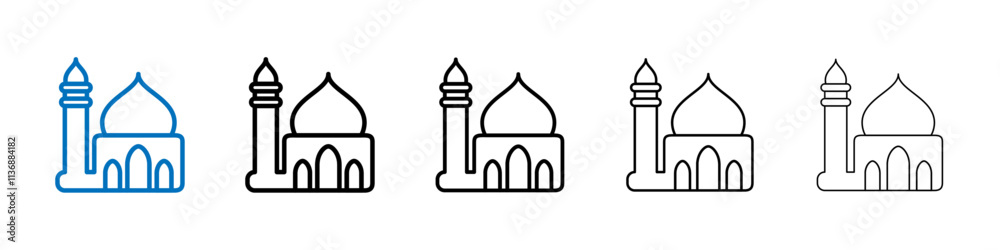 Poster mosque icon outline vector logo for web ui