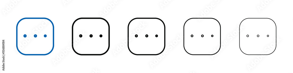 Poster more button icon Outline vector logo for web ui