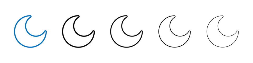 Moon icon Outline vector logo for web ui