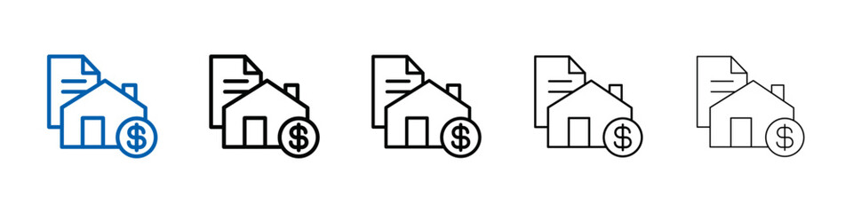 Mortgage loan icon Outline vector logo for web ui