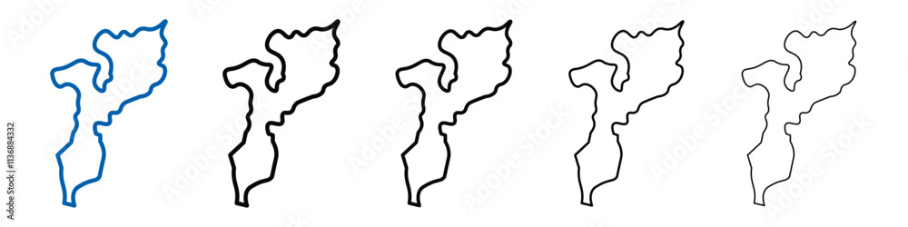 Poster Mozambique map icon Outline vector logo for web ui