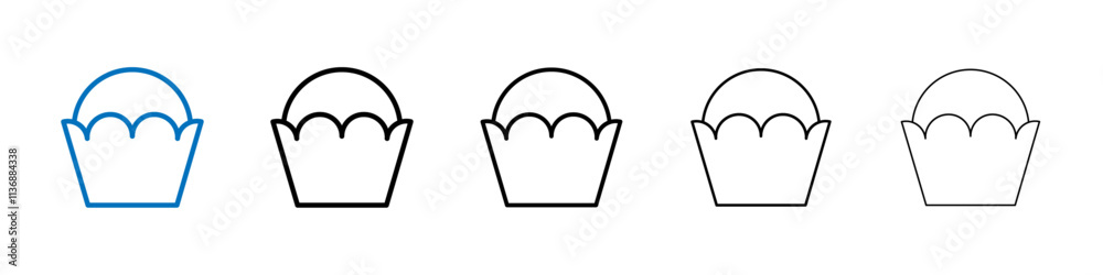 Poster Muffin icon Outline vector logo for web ui