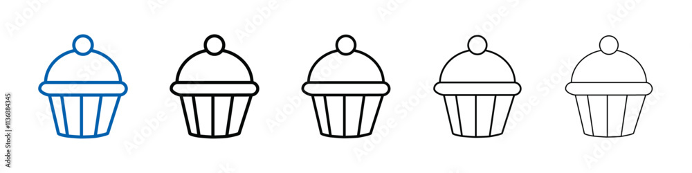 Poster Muffin Icon Outline vector logo for web ui