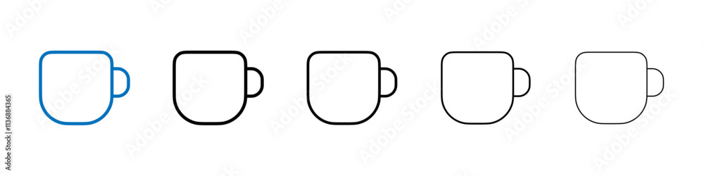 Poster mug icon outline vector logo for web ui