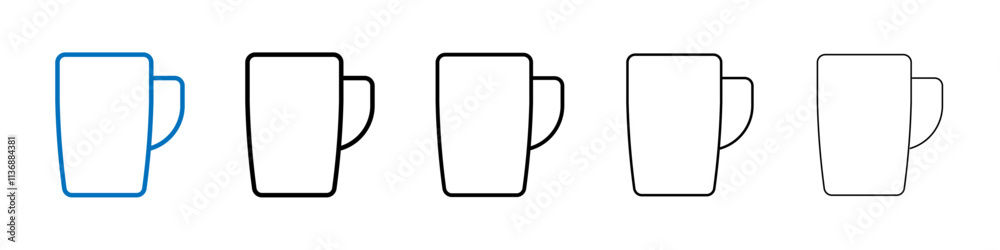 Poster mug icon outline vector logo for web ui