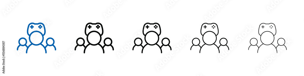 Poster Multi Game player icon Outline vector logo for web ui