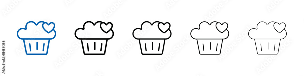 Poster Muffin Icon Outline vector logo for web ui
