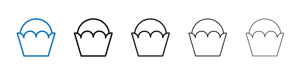 Muffin icon Outline vector logo for web ui