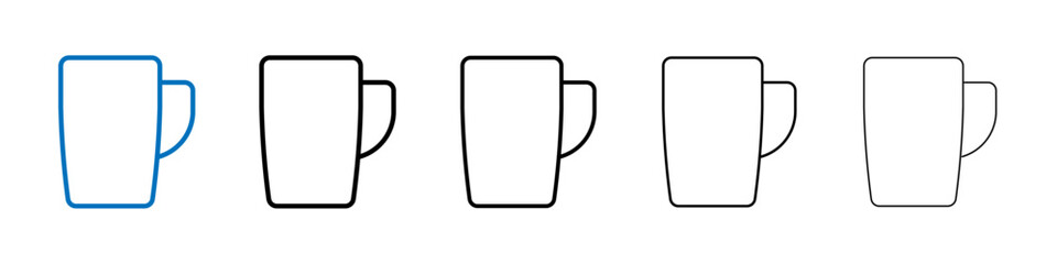 Mug icon Outline vector logo for web ui