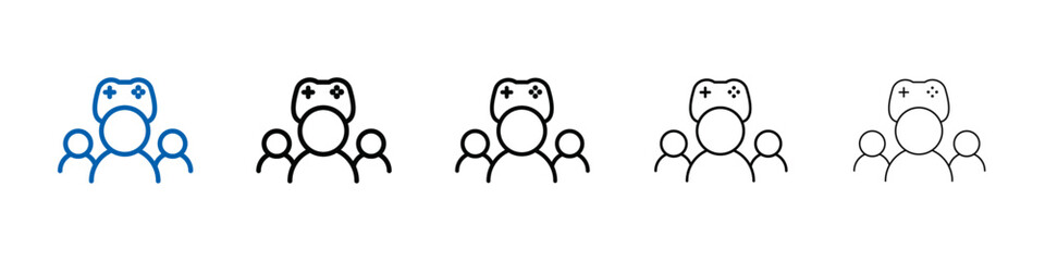 Multi Game player icon Outline vector logo for web ui
