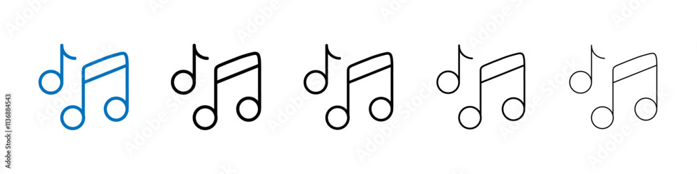 Poster music note icon outline vector logo for web ui