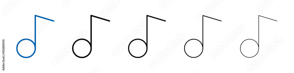 Poster music note icon outline vector logo for web ui