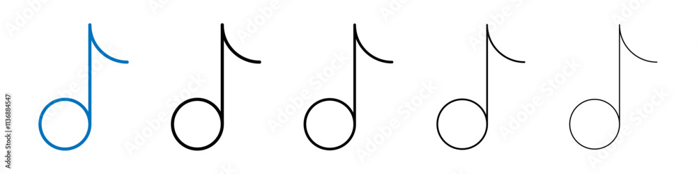 Poster music note icon outline vector logo for web ui