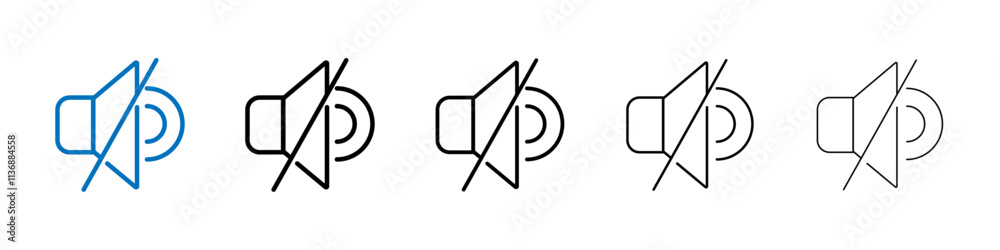 Poster mute sound icon outline vector logo for web ui
