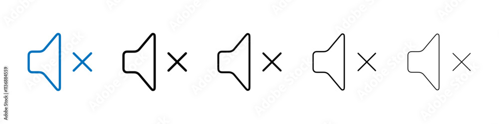 Poster Mute icon Outline vector logo for web ui