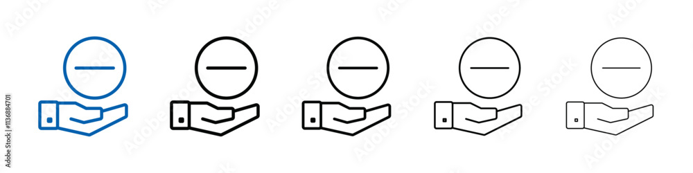 Poster negative sign icon outline vector logo for web ui