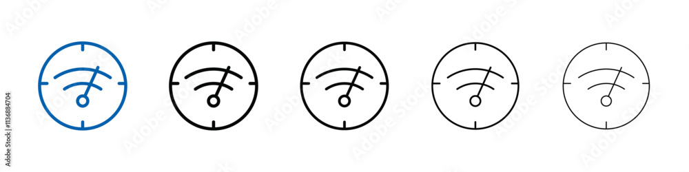 Aufkleber network speed test icon outline vector logo for web ui