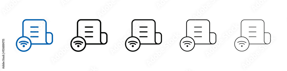 Poster news feed icon outline vector logo for web ui