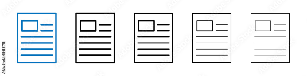 Poster news icon outline vector logo for web ui