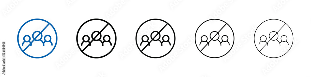 Poster no gathering icon outline vector logo for web ui