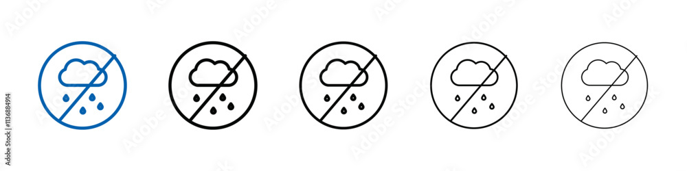 Poster No rain icon Outline vector logo for web ui