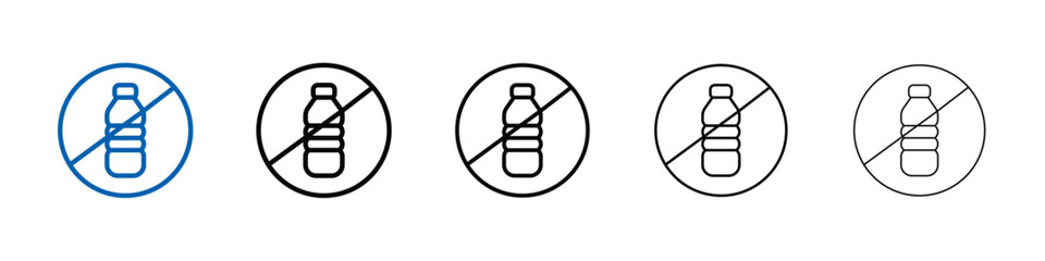 No plastic bottle icon Outline vector logo for web ui