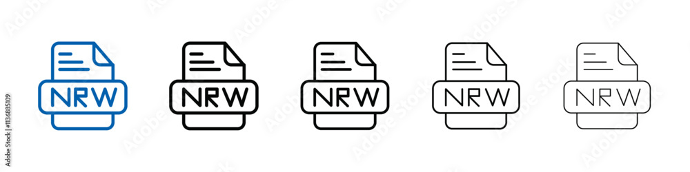 Aufkleber nrw file document icon outline vector logo for web ui