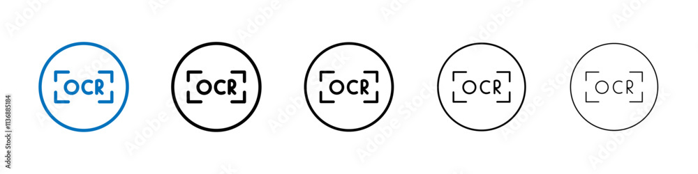 Fototapete ocr icon outline vector logo for web ui