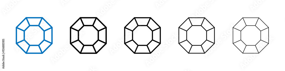 Poster Octagon Outline vector logo for web ui