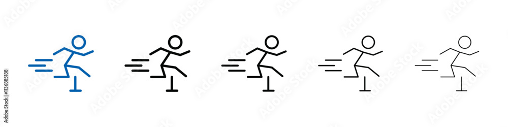 Aufkleber Obstacle race icon Outline vector logo for web ui
