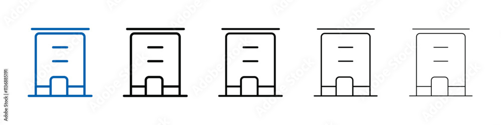 Aufkleber Office building icon Outline vector logo for web ui