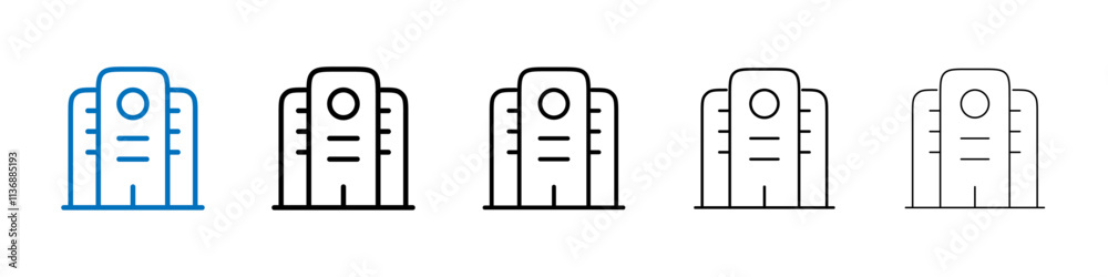 Poster Office buildings icon Outline vector logo for web ui