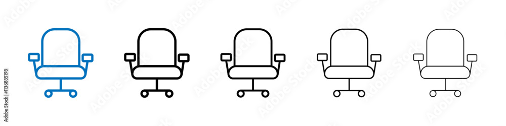 Poster office chair icon outline vector logo for web ui