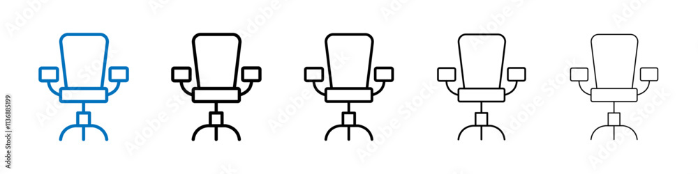 Poster office chair icon outline vector logo for web ui