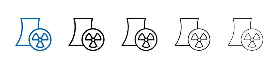 Nuclear power plant icon Outline vector logo for web ui