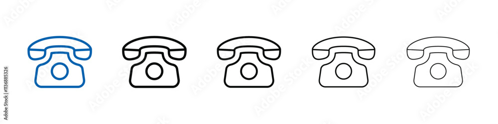 Poster old phone icon Outline vector logo for web ui