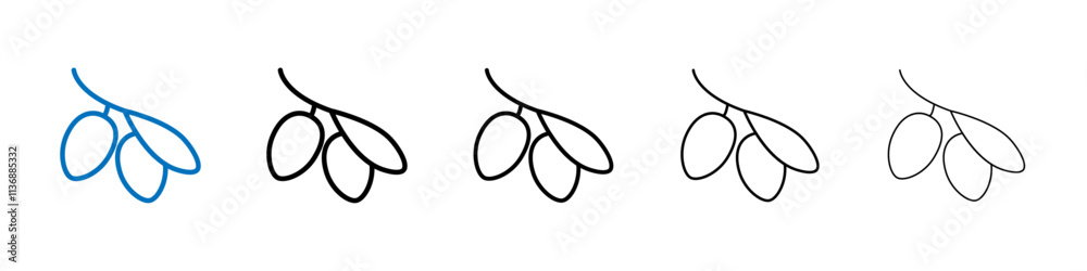 Aufkleber olive icon outline vector logo for web ui