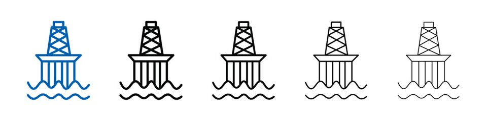 Oil platform icon Outline vector logo for web ui