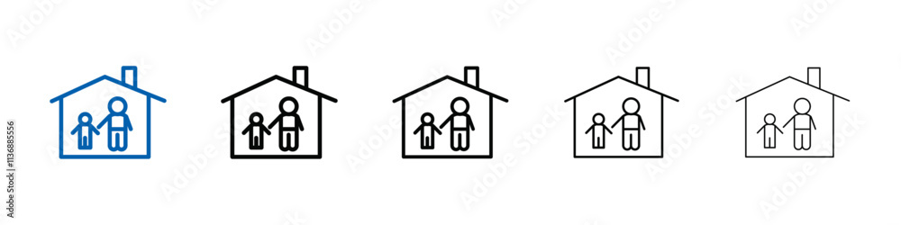 Poster orphanage house icon outline vector logo for web ui