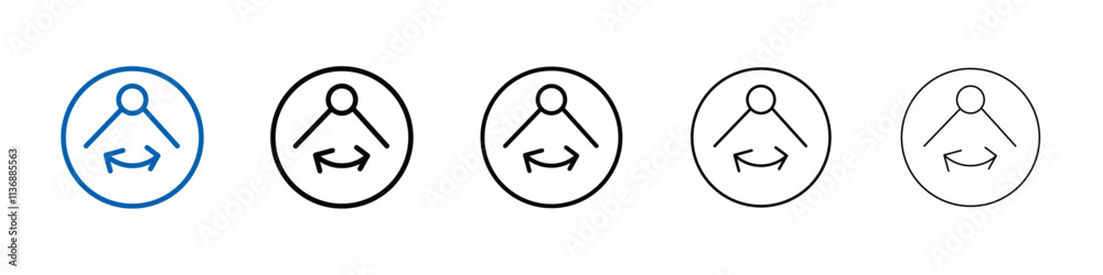 Poster Oscillation icon Outline vector logo for web ui