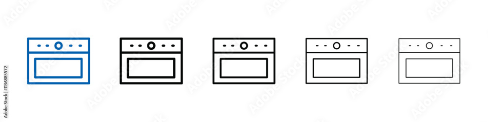 Aufkleber oven icon outline vector logo for web ui