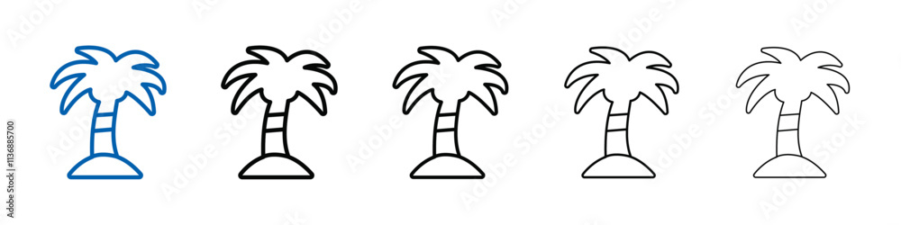 Poster palm tree icon outline vector logo for web ui